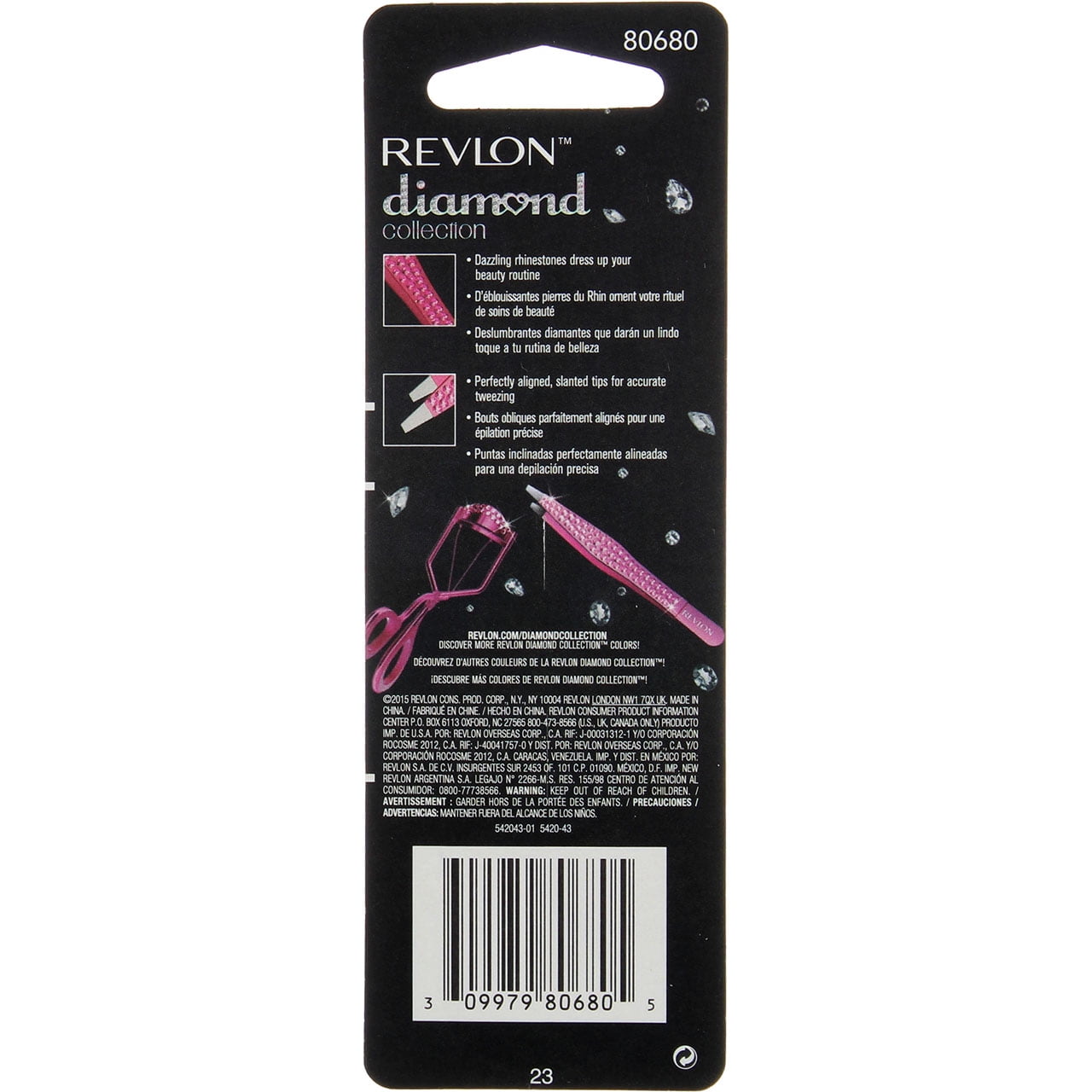 Revlon Diamond Collection Tweezer 1 ea, 80680 (Colors May Vary) (Pack of 3)