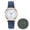 Blue, variant on Retro Automatic Ladies Luminous Watch, 32mm Small Dial Self-Winding Mechanical Wristwatch for Women, No Battery Needed, Imitation Leather Strap Brown