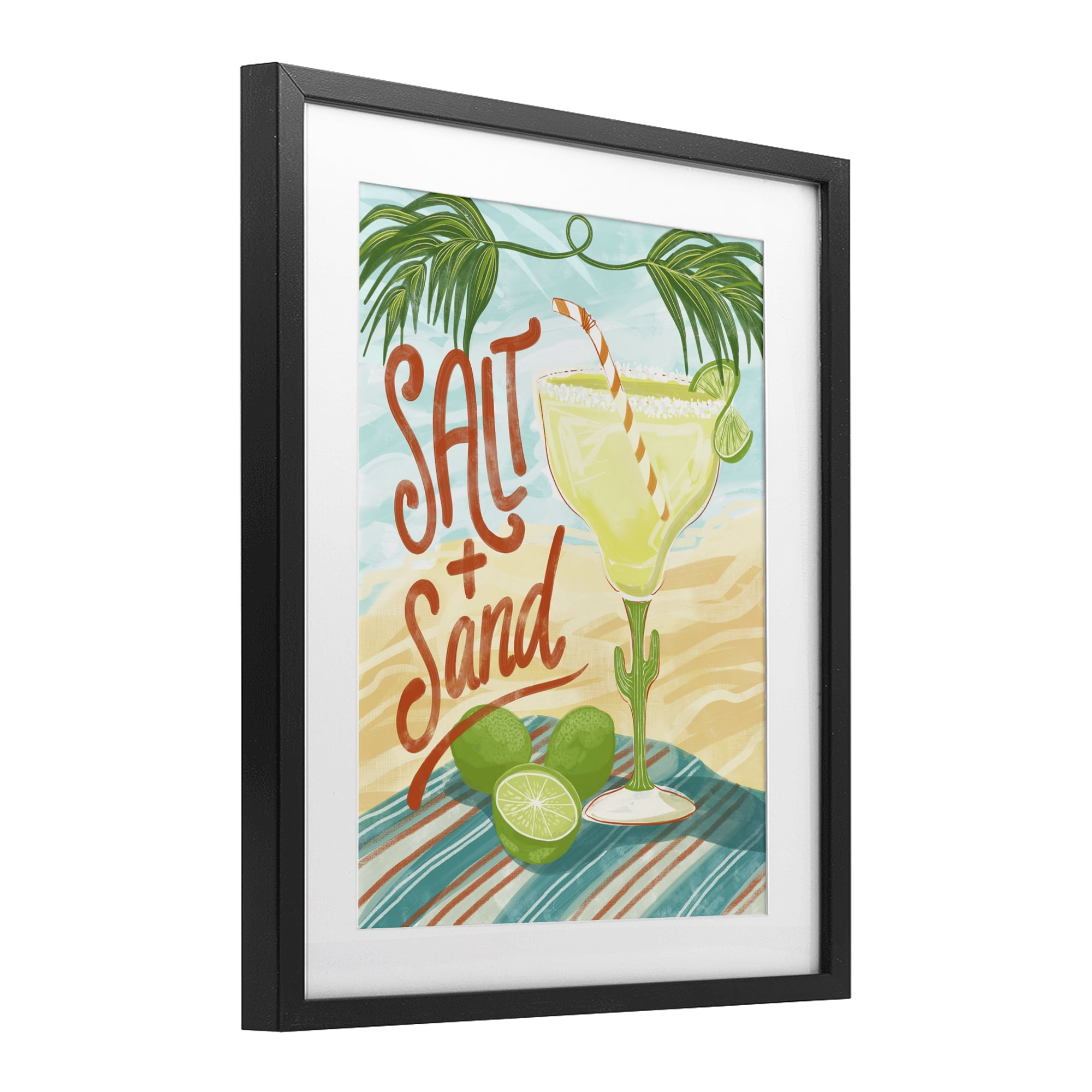 Stupell Industries Salt & Sand Margarita Black Framed Print Under Glass, design by Connie Summers