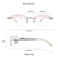 thumbnail image 3 of VisionGlobal Pure Titanium Frame for men/women Blue Light Blocking,Hand-set Diamond Fashion Glasses (Champagne Pink, +1.00 Magnification), 3 of 5