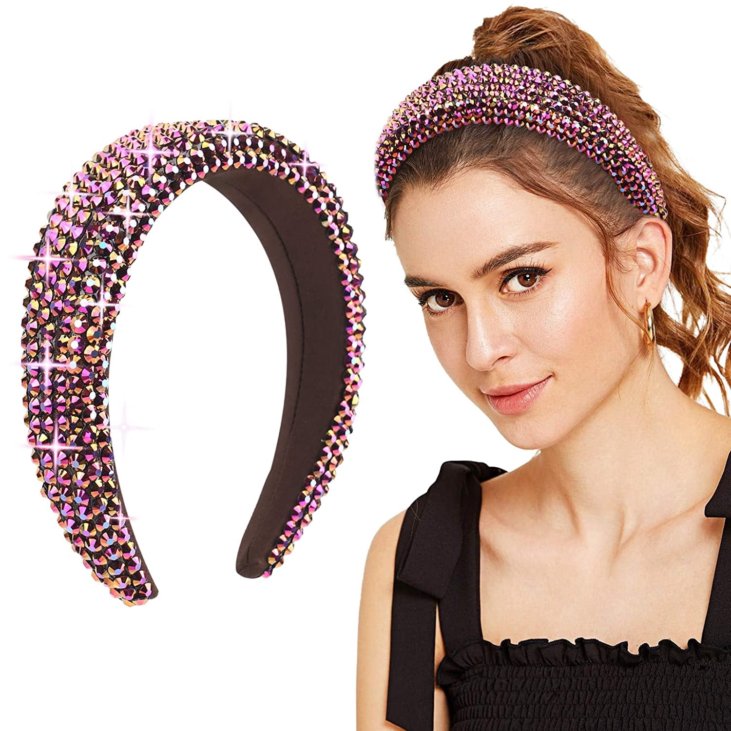 Velvet Padded Diamond Rhinestone Big 