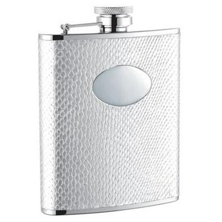 

Brilliance Silver Snakeskin Design Stainless Steel 6oz Hip Flask