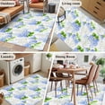 thumbnail image 6 of Rectangle Area Rug 3x5ft,Watercolor Blue Flower Hydrangea Washable Carpet Non-Slip Runner Accent Rugs Indoor Floor Mat for Bedroom Living Room Decor,Green Leaves Floral, 6 of 9
