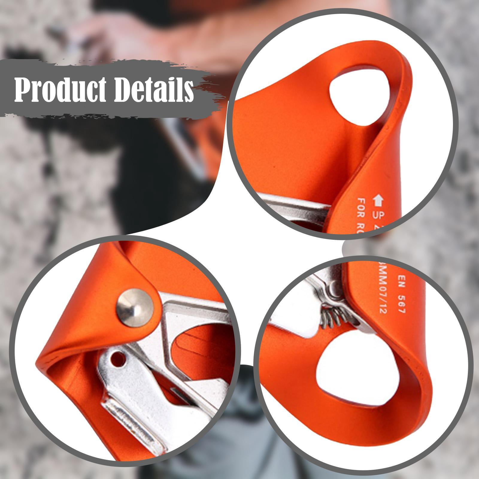 TTETTZ Rock Climbing Chest Ascender Rigging Clamp for Survival 8-13mm Rope Climbing Orange
