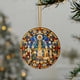 thumbnail image 1 of Adorno navideño de acrílico | Colgante redondo texturizado para coche, hogar y oficina | Elemento decorativo colgante para decoración navideña, cumpleaños y regalos de inauguración | 8 cm de diámetro, 1 of 2