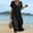 #0145-Black, variant on Womens 2026 Summer Long Dress V Neck Short Sleeve A Line Hollow Out Patchlace Casual Beach Party Spring Dresses