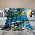 thumbnail image 2 of ARISTURING Turtles Ocean Painting Flannel Blanket for All Seasons Exquisite Gifts 60x80in, 2 of 6