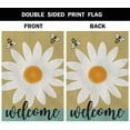 thumbnail image 3 of Daisy Welcome Burlap Garden Flag Double Sided Premium Fabric Bee on a Wild White Daisy Outdoor Decoration Banner for Yard Lawn 12.5" x 18", 3 of 6