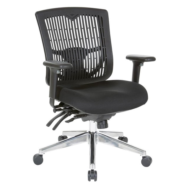 Contoured Black Plastic Back Manager's Chair