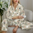 thumbnail image 5 of KLL Cute Alpaca Print Women's Long Sleeve Pajamas with Pants Sleepwear Loungewear 2 Set-Large, 5 of 7