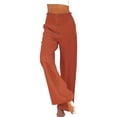thumbnail image 1 of Pantalones palazzo de lino de cintura alta y pierna ancha para mujer, con cordón y bolsillos, 1 of 6