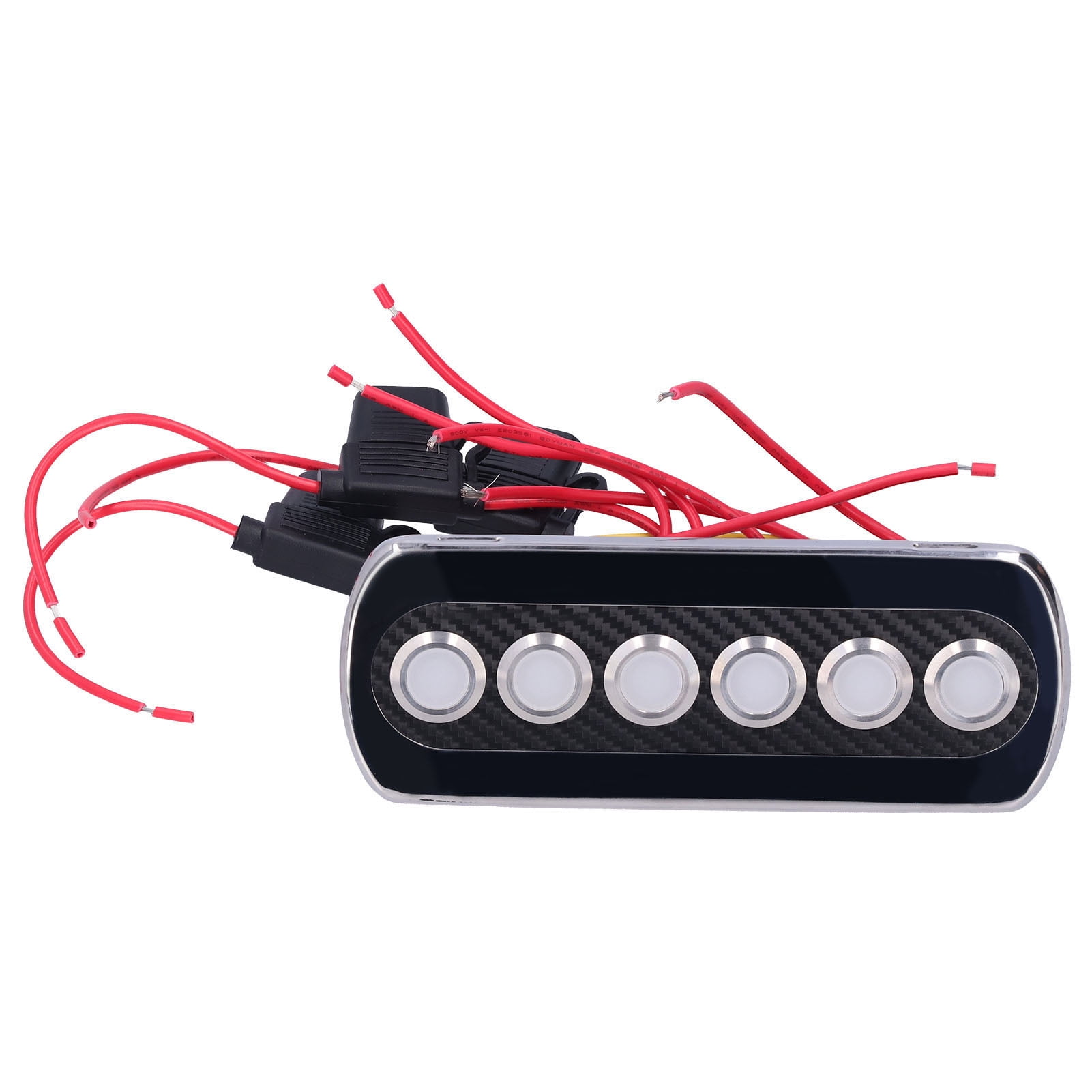 WHITE LEDs Limited Edition YELLOW/BLACK Carbon Fiber 4 Toggle Switch Panel 