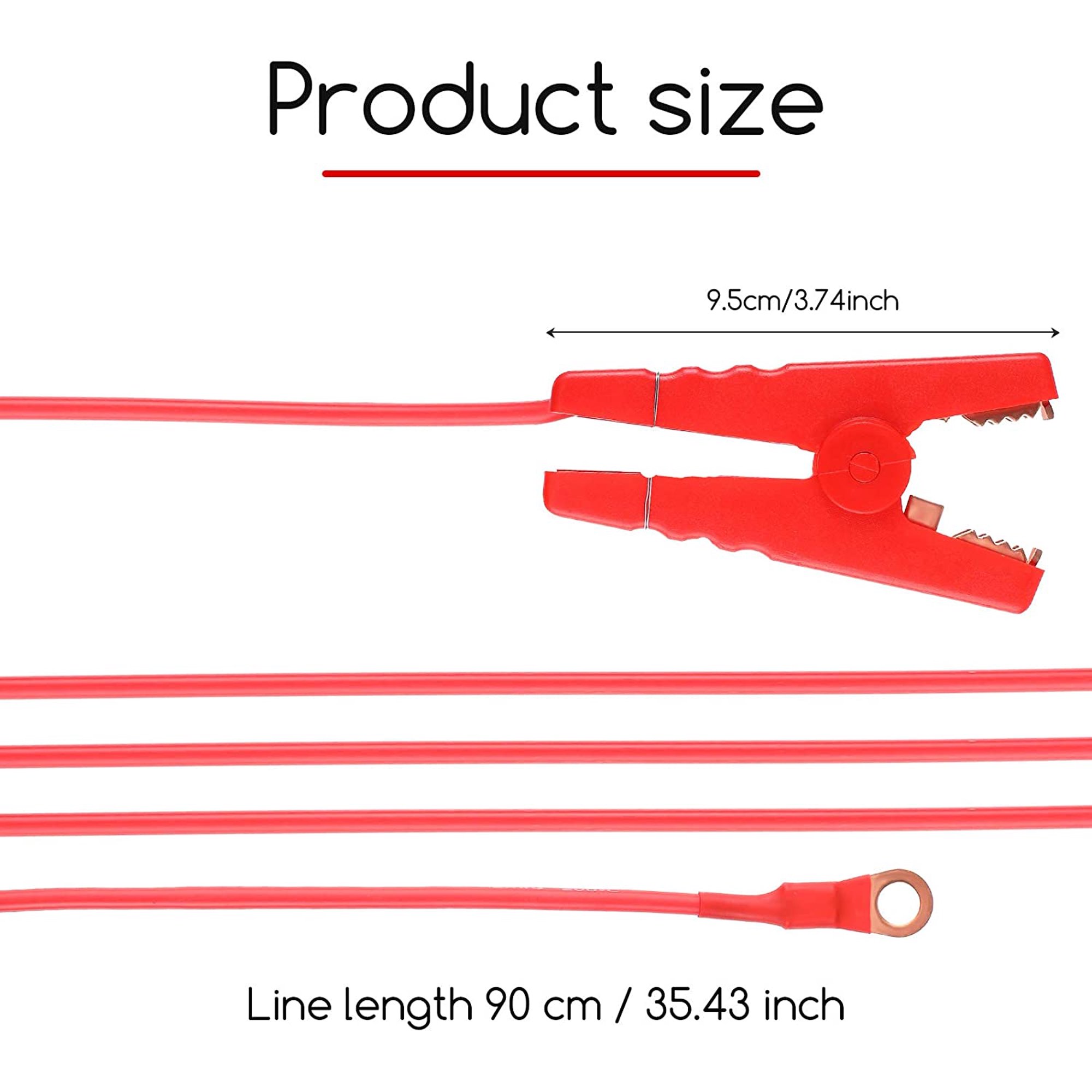 Câble Cavalier Clôture électrique – 2 Pièces 90 Cm Avec Pinces Crocodile – Connexion Facile Fils électriques – Pour Jardin, Ferme, Bétail