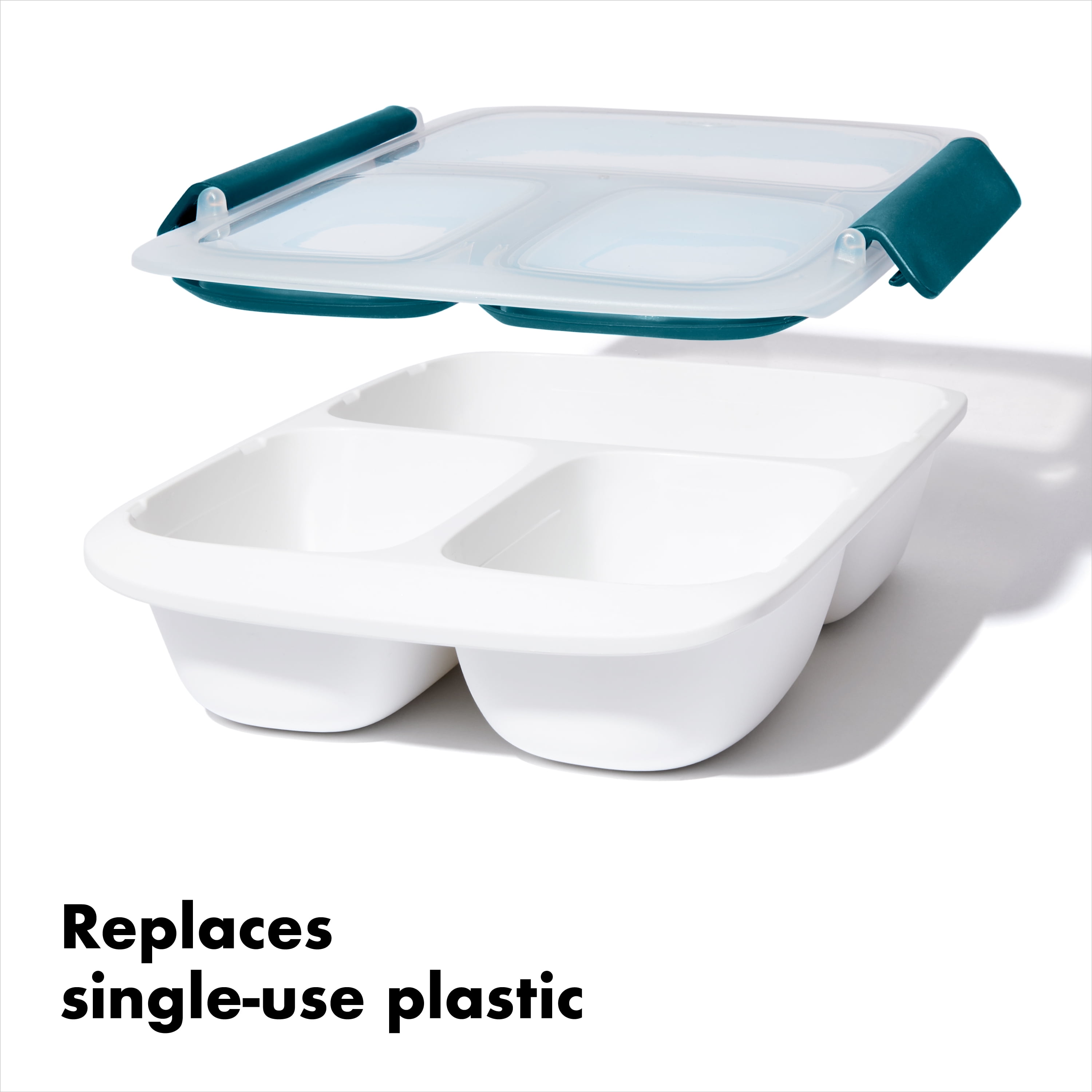 OXO Prep & Go 4.1-Cup Divided Lunch Prep Container, Teal