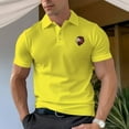 thumbnail image 5 of Red Lion Head Pattern Men's Cotton Polo Shirt, 5 of 16