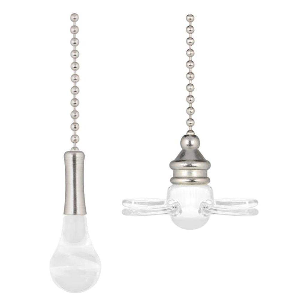 Westinghouse 77173 12" Brushed Nickel Beaded Chain with Bulb and Fan