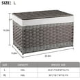 thumbnail image 3 of Storage Basket with Lid, 27.7 Gallon (105L) Blanket Basket with Removable Liner Bag, Synthetic Wicker Hamper with Handle, Foldable, Hamper for Living Room, Grey, 3 of 14