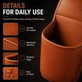 thumbnail image 4 of PU Leather Car Cup Holder Window Hanging Organizer, Portable Car Door Cups Holder for Vehicle Storage, Drinks and Phone, Orange, 4 of 7