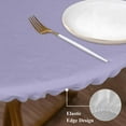 thumbnail image 4 of Pure Lavender Table Cloth, Round Fitted Tablecloths with Elastic Edge, Simple Solid Color Wipeable Waterproof Table Cover for Kitchen Wedding 36-44 Inches, 4 of 4