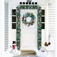 thumbnail image 6 of BENESKY 6 ft Christmas Village Garland, Artificial Xmas Cedar Tree and House Garland Ornament, Holiday Garland Decor for Mantle Fireplace Stairs Table Indoor Outdoor Front Door Porch, 6 of 7