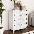 thumbnail image 6 of Topcobe 4 Drawers Dresser for Bedroom, Farmhouse Barn Chest of Drawers, Modern Storage Dresser for Bedroom, Hallway, Living Room, White, 6 of 14