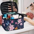thumbnail image 5 of HELLHERO Travel Cosmetic Toiletry Bags Floral Pattern Zipper Storage Bag Desktop Large Capacity Gifts for Mom, 5 of 6