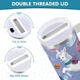 thumbnail image 5 of 40 oz Insulated Stainless Steel Tumbler Double Wall Stainless Steel Tumbler with 2-Way Drinking Cute Animals in The Snow, 5 of 9