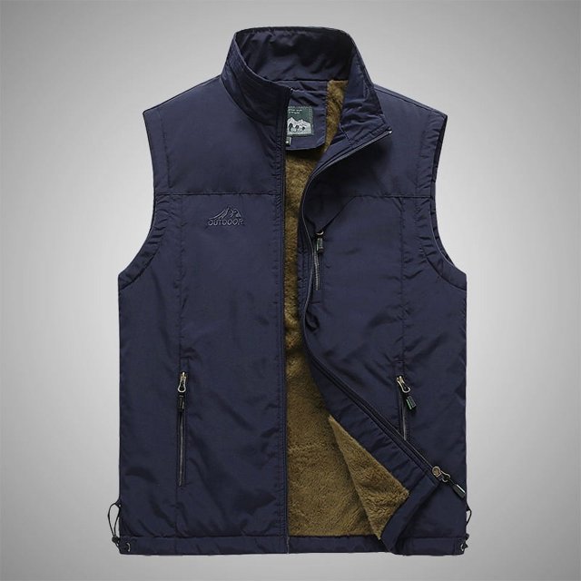 Chaleco de terciopelo nuevo de otoño e invierno, chaqueta de tierra para hombres, chaleco informal para exteriores, chaleco de pesca para fotografía, chaqueta