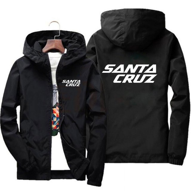 Men's Jacket Spring and Autumn Fashion Santa Cruz Print Slim Top Casual Baseball Pilot Zip 2024
