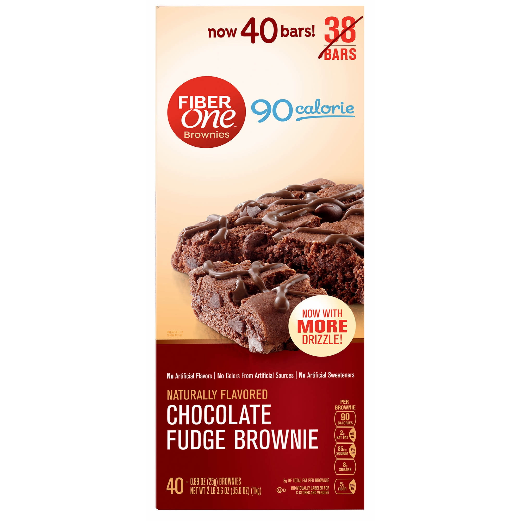 Fiber One Chocolate Fudge Brownie, 40 ct./0.89 oz.