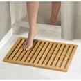 mDesign Bamboo NonSlip Indoor/Outdoor Spa Bath and Shower Mat