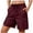 Wine, variant on Enjoytime Cargo Shorts Women Drawstring Elastic Waisted Knee Length Sporty Workout Hiking Shorts with Pockets