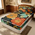thumbnail image 2 of Erosebridal Hippie Wildflower Zipper Twin Comforter Sets with Fitted Sheet and 2 Pillowcases for Women Girls, Black Orange Boho Floral Zipper Bedding Set, Black Reversible, 4-Piece, 2 of 7