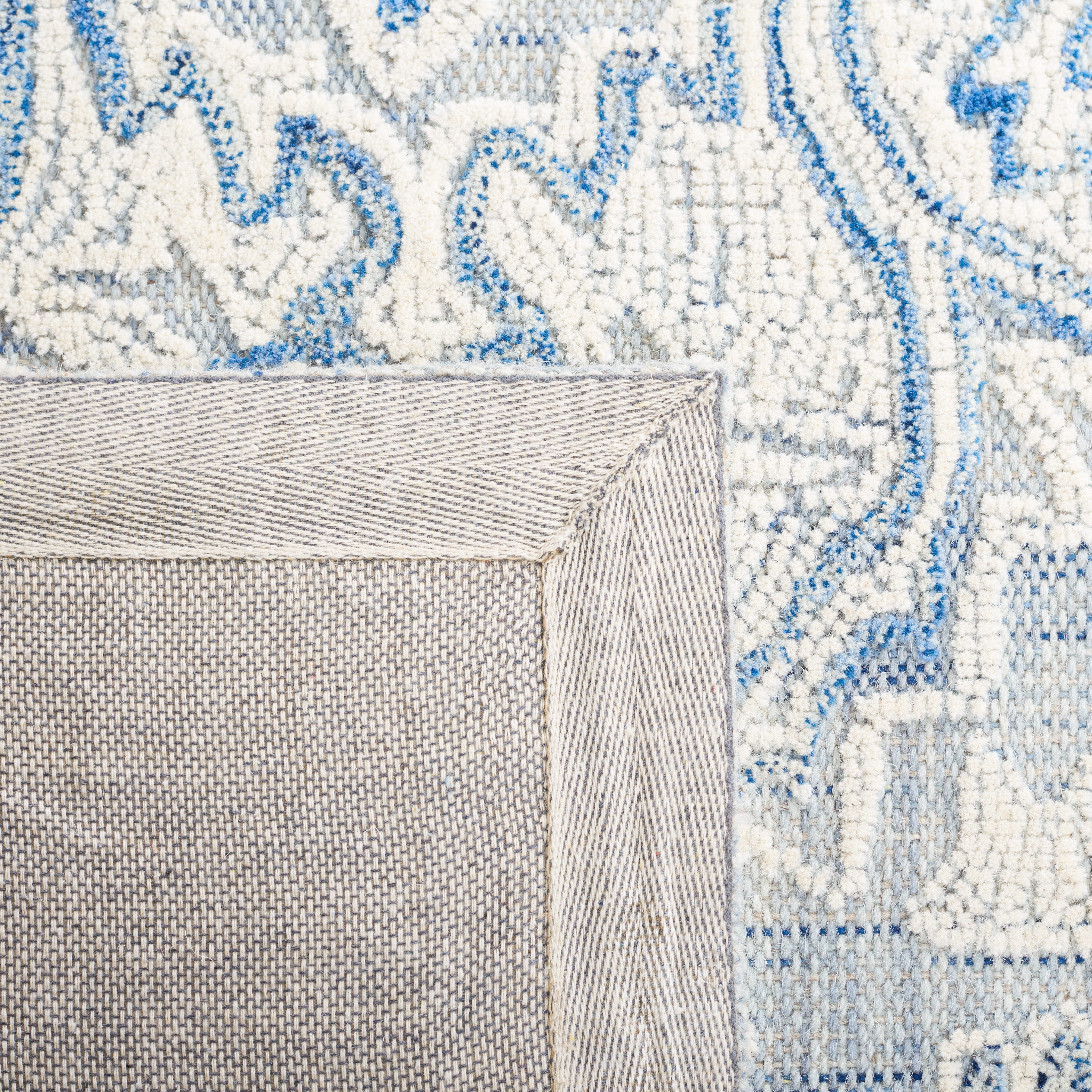 SAFAVIEH Trace Mia Medallion Area Rug, Blue/Ivory, 6' x 6' Square