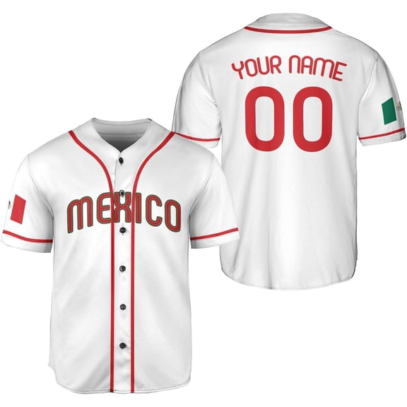 Mostprints Custom Mexico Baseball Jerseys Mexican Eagle & Flag Shirt for Teams, Mexico Shirts for Men & Women Size S-5XL (S)