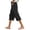 Black, variant on Capri Pants for Women Summer Casual Elastic Waist Decorative Side Buttons Straight Leg Cropped Pants with Pockets