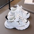 thumbnail image 4 of CAUYDY Toddler Boys Black Lace Up Sneakers Breathable Mesh Athletic Running Shoes Non Slip Lightweight Sport Shoes for Kids Outdoor Play(L101-White,8.5), 4 of 8
