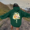 thumbnail image 4 of Women's Crewneck Hooded Sweatshirts Long Sleeve Hoodies Floral Printed Lightweight Casual Loose Fit Fashion Tops 2025 with Pocket, 4 of 7