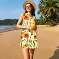 thumbnail image 3 of Lsque Sunflowers And Butterflies Pattern Summer Dresses for Women – Sleeveless T-Shirt Swing Sundress, Perfect for the Beach and Casual Days, 3 of 7