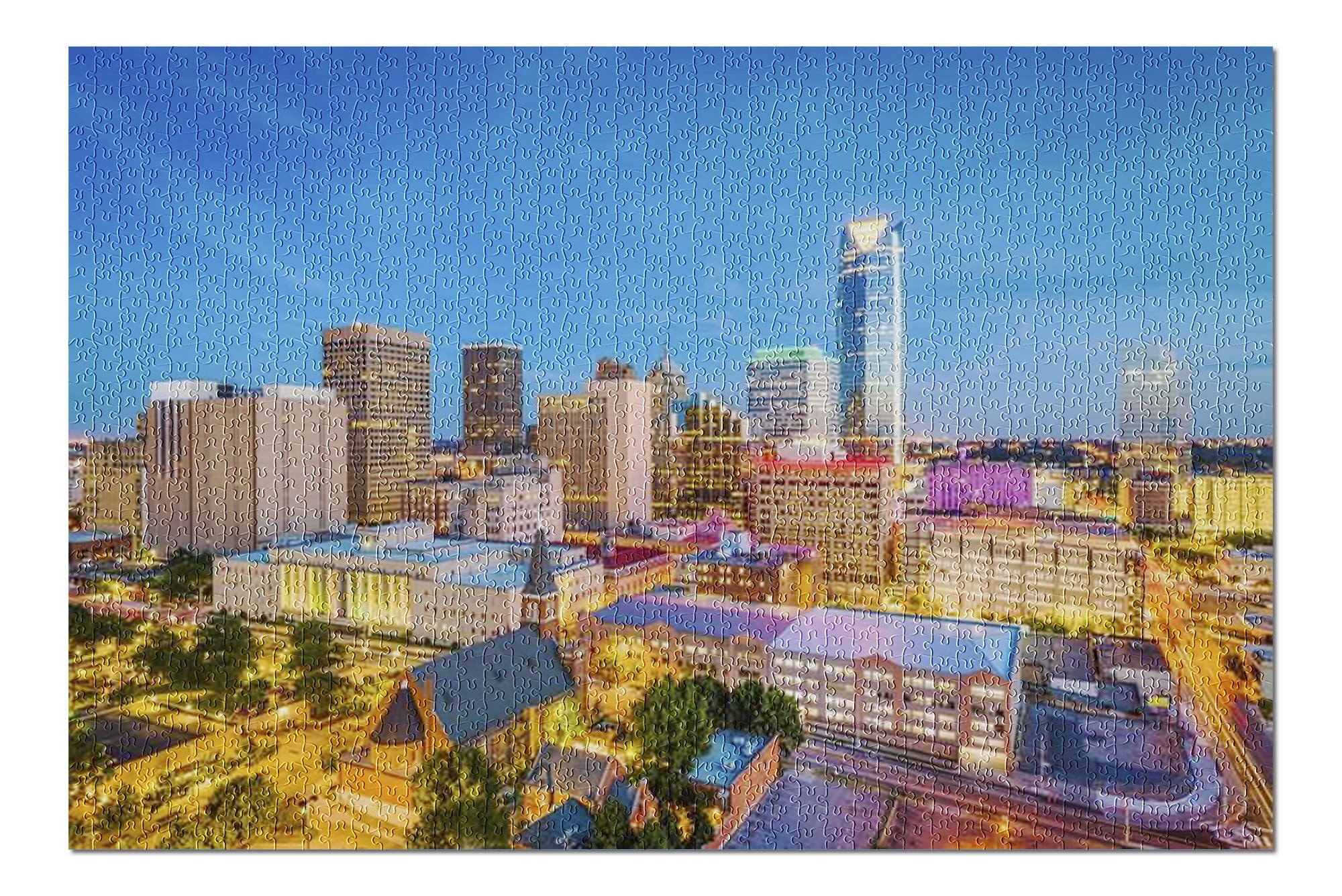Oklahoma City Skyline at Night with Colorful Lights 9013153 (20x30