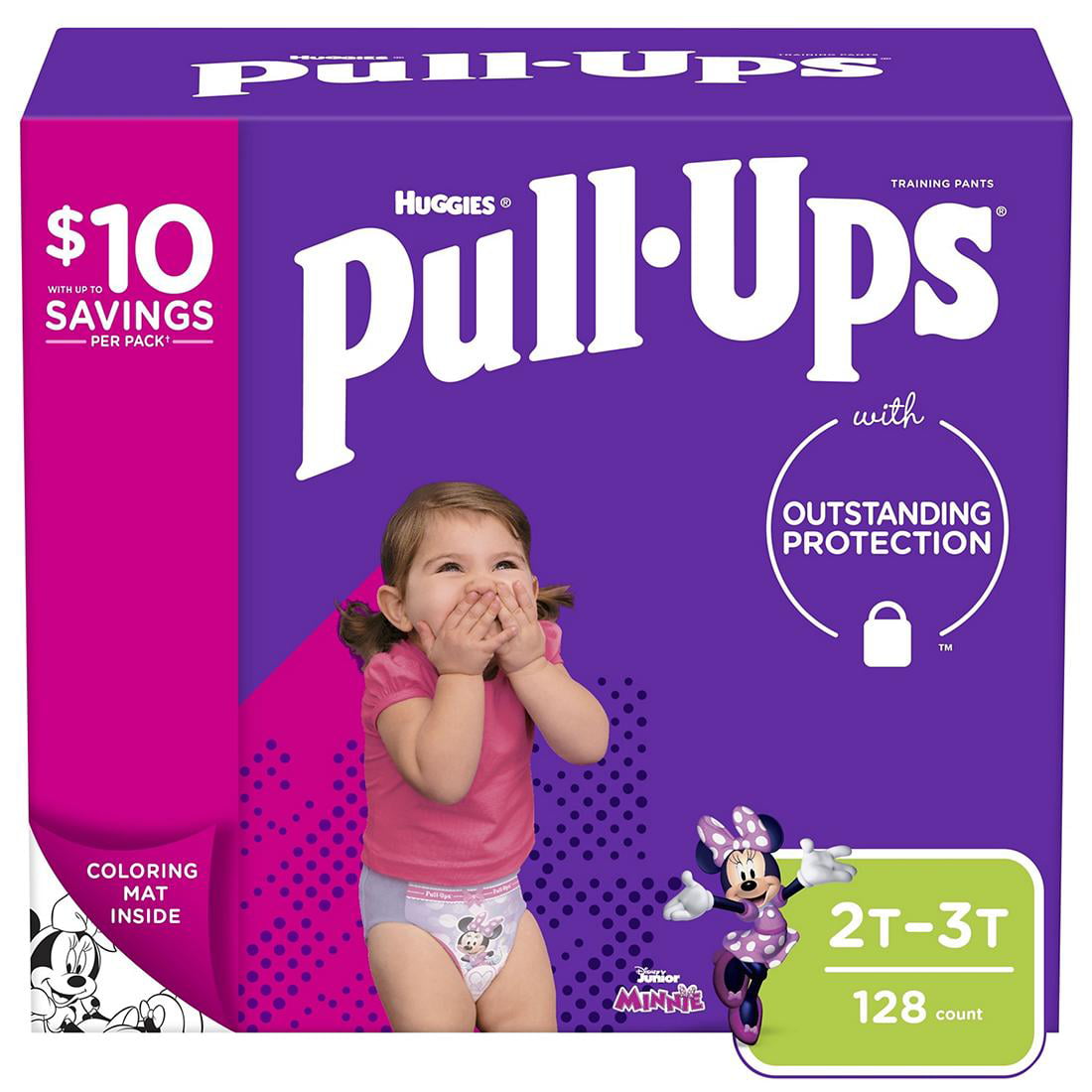2T-3T 18-34 lb. 108 Count Pull-Ups Cool & Learn Training Pants for Girls 