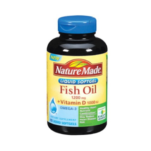 Nature Made Fish Oil 1200Mg Plus Vitamin D 1000 Iu, Liquid Softgels