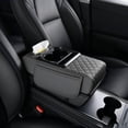 thumbnail image 1 of Multifunctional PU Leather Car Armrest Storage Box & Organizer, Height Increasing Console Pad with Cup Holder, Paper Towel Dispenser, Side Pockets for Vehicle Interior, 1 of 8