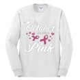 thumbnail image 2 of Wild Bobby In October We Wear Pink Crown Breast Cancer Awareness Men Long Sleeve Shirt, White, X-Large, 2 of 6