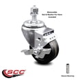 thumbnail image 2 of 3.5 Inch SS Phenolic Wheel Swivel ½ Inch Threaded Stem Caster with Brake SCC, 2 of 2