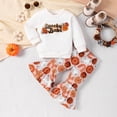 thumbnail image 2 of Tisuna Toddler Halloween Outfit Set Girls Letter Print Sweatshirt And Flare Pants Set Comfort Fit Kids Festive Party 2 Pieces Outfits For Age 6 Months-4 Years, 2 of 8