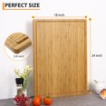 thumbnail image 6 of Yeshouse Extra Large Bamboo Cutting Board for Kitchen, Wooden Cutting Board for Kitchen, with Juice Groove and Handles, Over Sink Chopping Board for Meat, Vegetables, Turkey Carving, 6 of 7