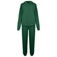 thumbnail image 6 of Lumtrix Womens Sweatsuits 2 Piece Set Fashion Clothing Winter Oversized Long Sleeve Hoodie Sweatpants Fall Tracksuits with Pockets Dark Green 3XL, 6 of 8