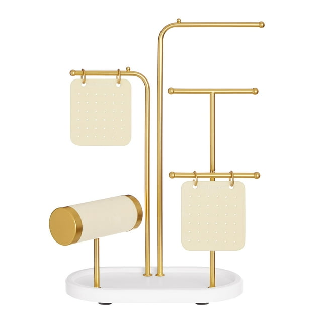 Soporte para joyas SONGMICS, organizador de joyas, dorado metálico