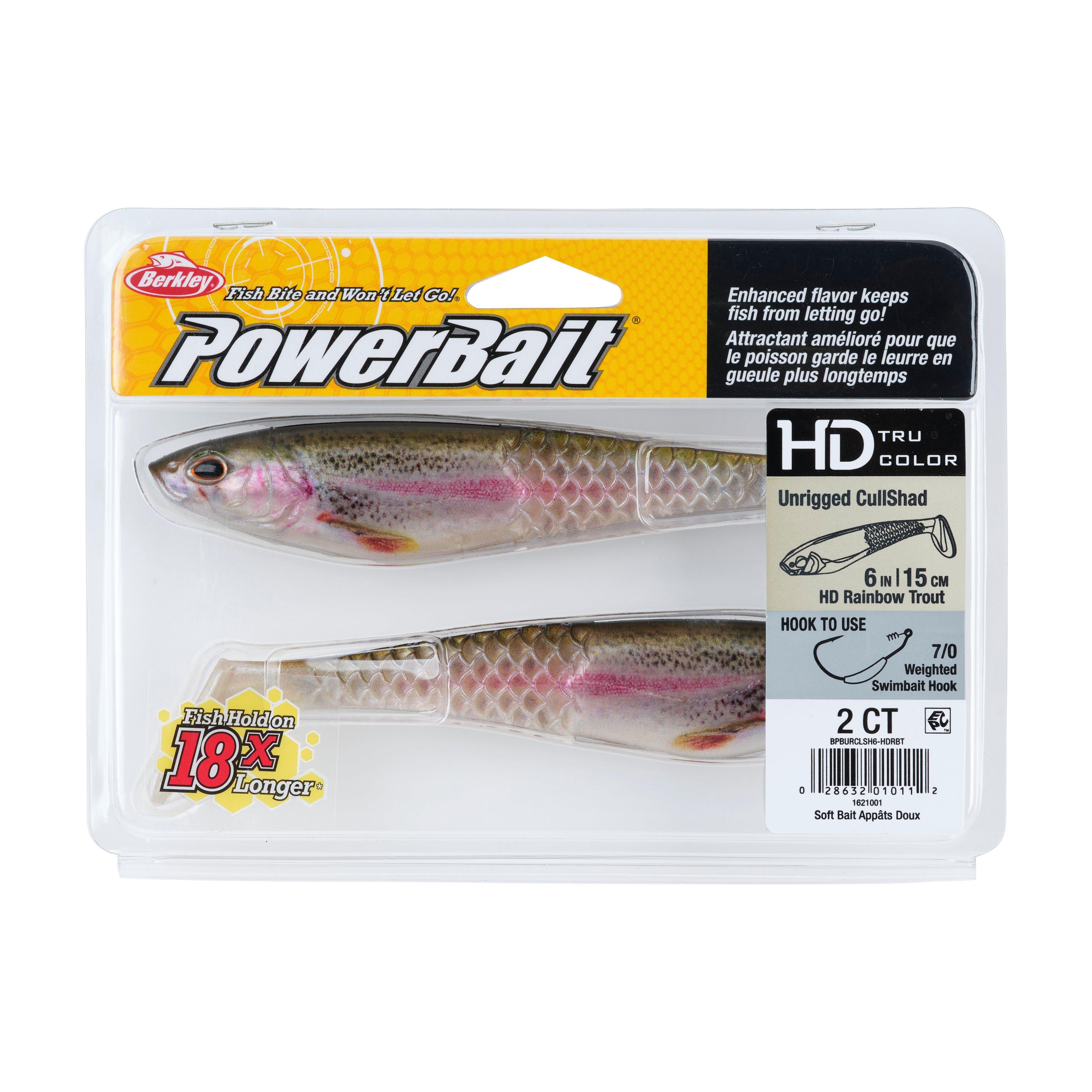 Berkley PowerBait® Unrigged CullShad, 6 in, HD Rainbow Trout